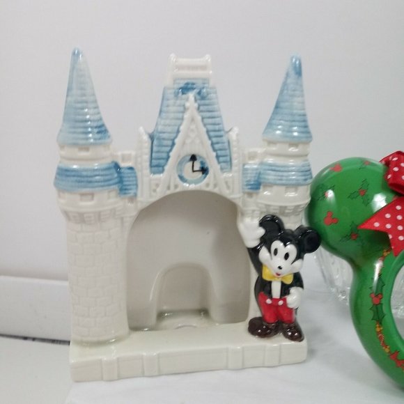 Vintage Disney Cinderella Castle Ceramic Picture Frame & Mickey Minnie Ornaments - Picture 3 of 14